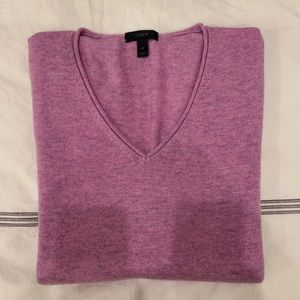 J. Crew pink v-neck wool blend sweater